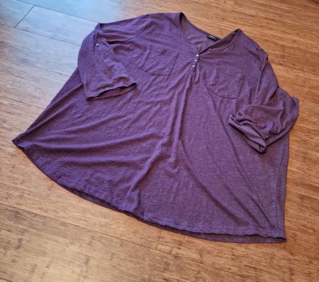 Shirt mit krempelbaren 7/8 Ärmeln, dunkelrot, Grösse 56