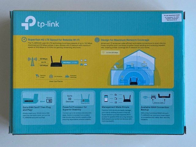 TP-Link Modem & Router: TP-Link TL-MR6400 Router 4G LTE – Usato da Pfaffhausen venduto da stepober 1