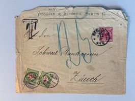 1897 Brief Deutschland nach Zürich, Nachporto