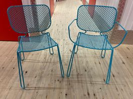 Salon de jardin design – 6 chaises en acier thermolaqué
