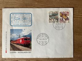 Ersttagsbrief Briefmarken Luzern-Interlaken Ost 1988