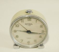 Amyral Fab.Looping Wecker, 4 Rubis, Stahl Zürich 1960er