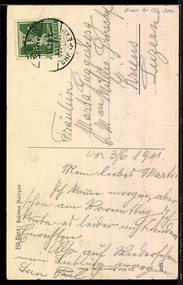 Cartoline postali: AK Bern, Schloss Holligen – Usato da Berlin venduto da bartko-reher 1