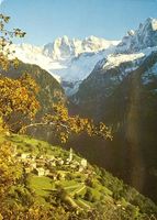 SOGLIO im Bergell mit Bondasca-Gruppe