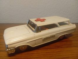 Alte Vintage Ambulanz, Metall Spielzeugauto, Rarität!