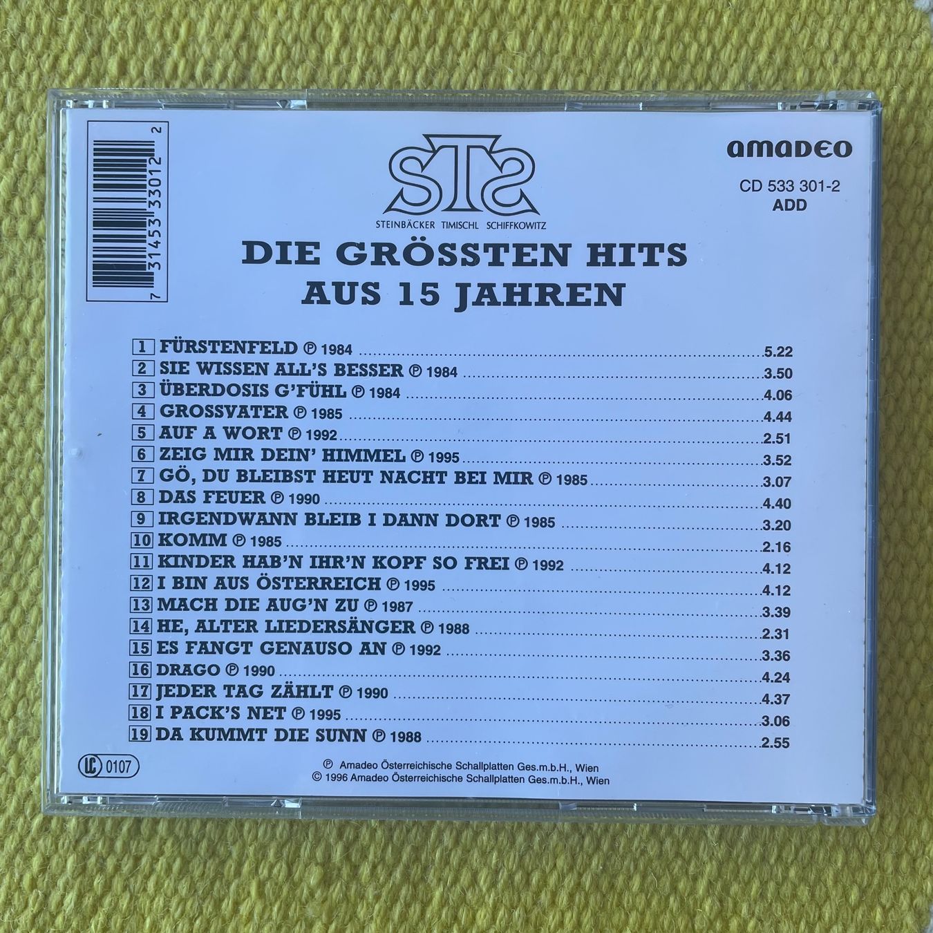 CDs: STS STEINBÄCKER TIMISCHL SCHIFFKOWITZ-GRÖSSTEN HITS AUS 15J – Gebraucht aus Rorschacherberg von CD-Roli 1