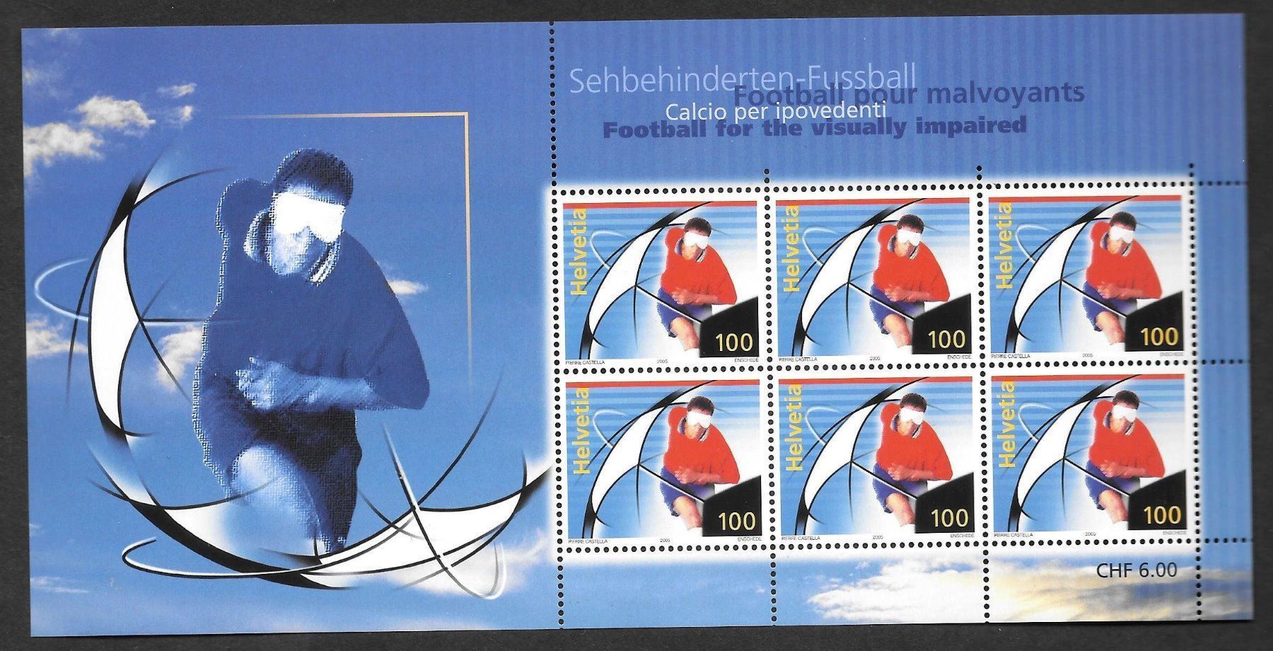 Alle Briefmarken: Kleinbogen 1166 Sehbehindertenfussball ** 10.5.2005 – Neu (gemäss Beschreibung) aus Olten von clotaldi