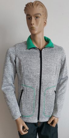 Graue Strickfleece Jacke, Gr. XL