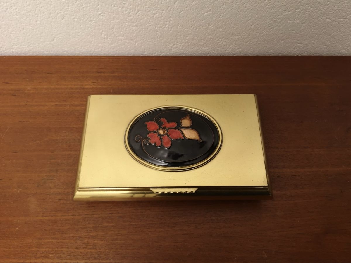 Barattoli: Messing Emaille Schatulle vintage Schmuckbox Kästchen 50er – Usato da Zürich venduto da Vintagewiesel 3