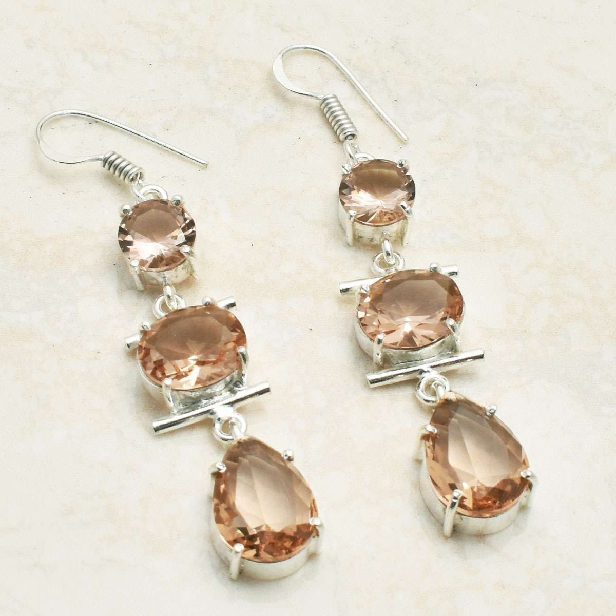 Ohrringe & -stecker: Morganite Handmade Drop Dangle Earrings Jewelry 2.48" – Neu und originalverpackt aus Gächlingen von CHARLEZGIFTS 2