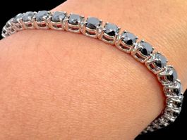 BUCHERER Tennis Armband Black Diamond 7.4c 18k 18.5cm *S1644