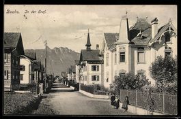 AK Buchs, Straßenpartie In der Graf mit Kindern