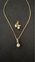 Ensemble Collier et Boucles d'oreilles Perle & Or Élégant