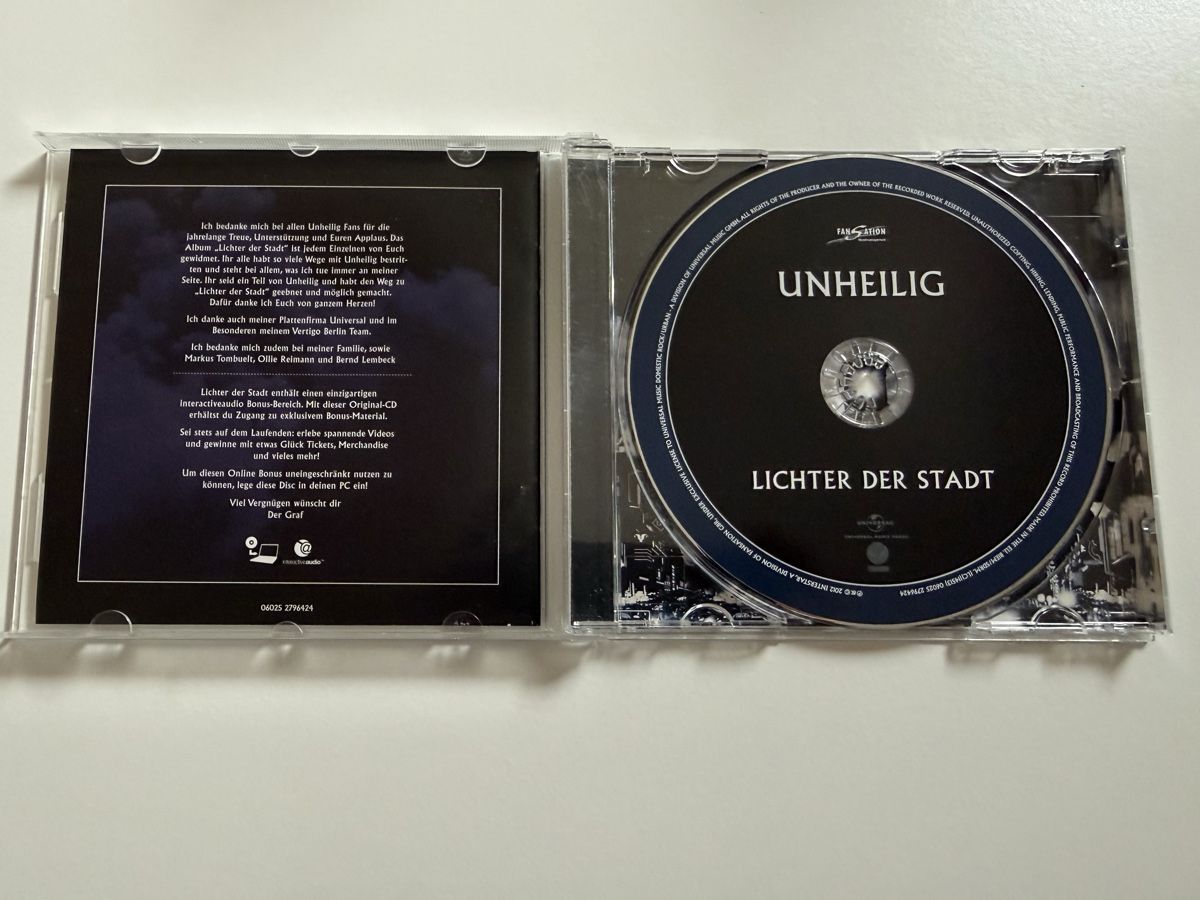 CD: Unheilig Lichter der Stadt CD mit Bonusmaterial – Usato da Oberried Brienz venduto da Chyara 2