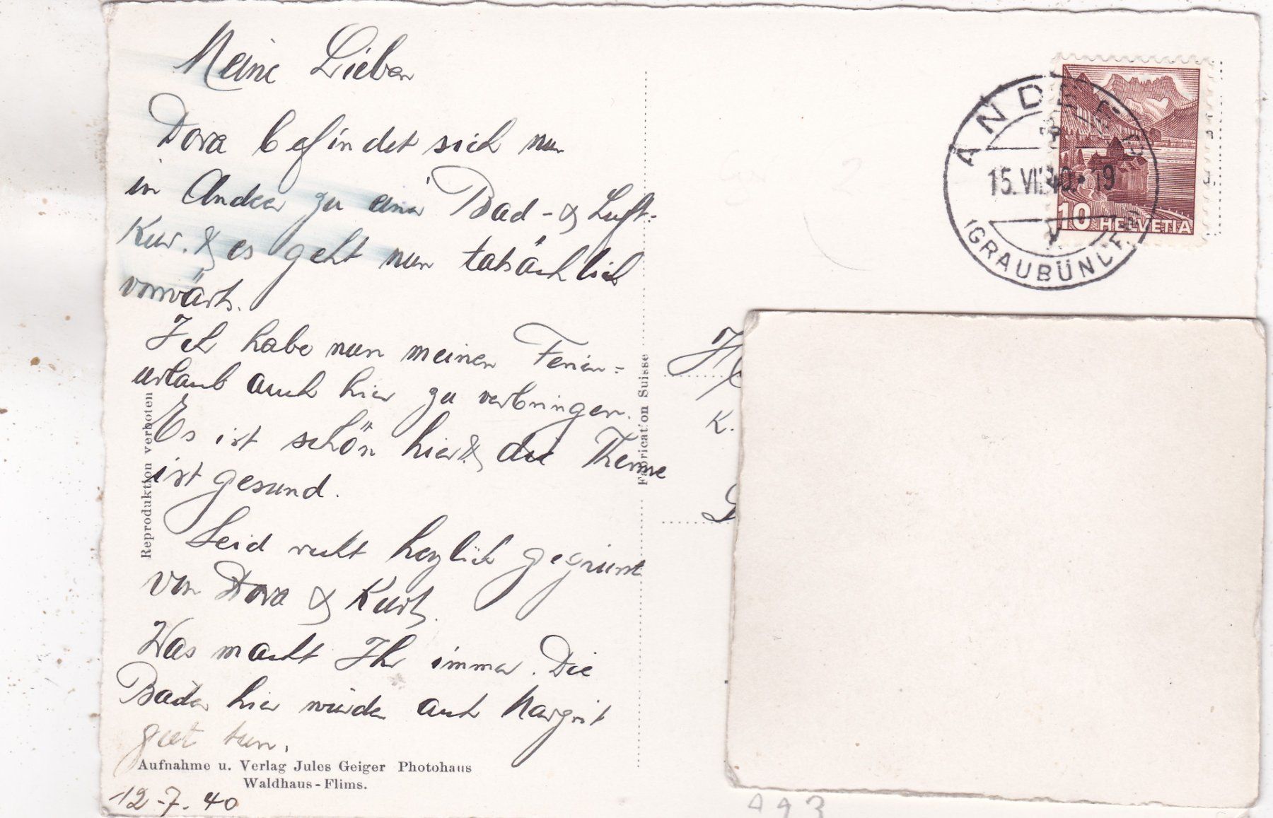 Cartes postales: Andeer 1940 – D'occasion à Herisau par Lisegrat2008 1