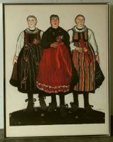 «3 Walliserinnen von vorne» - Edouard Vallet (1876-1929)