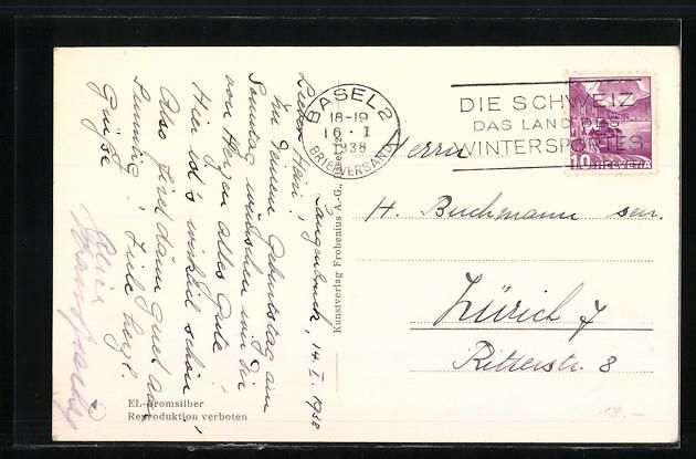 Ansichtskarten: AK Langenbruck, Totalansicht im Winter – Gebraucht aus Berlin von bartko-reher 1