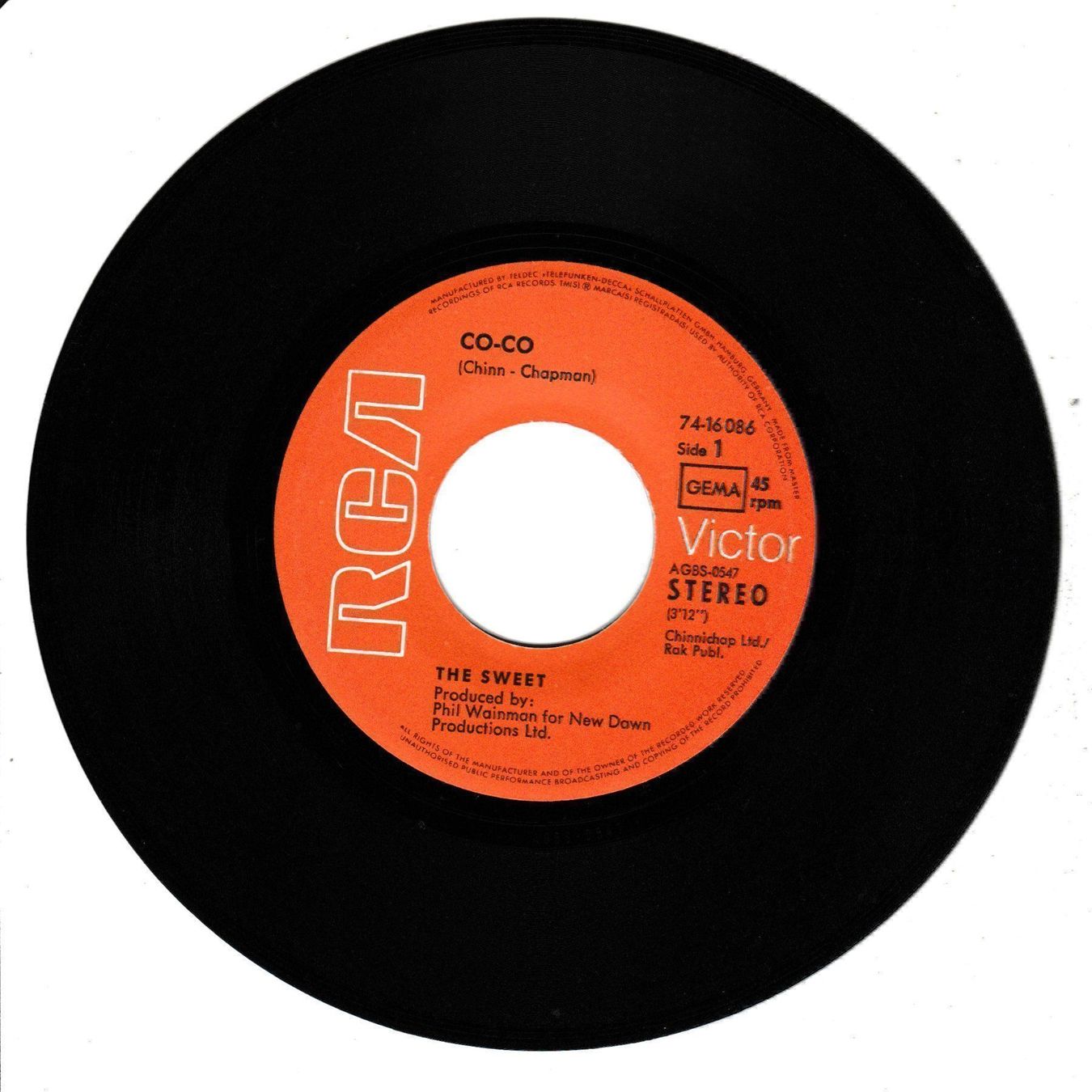 Dischi in vinile: The Sweet - Co-Co 7" Vinyl – Usato da Tübach venduto da JamesStone 2