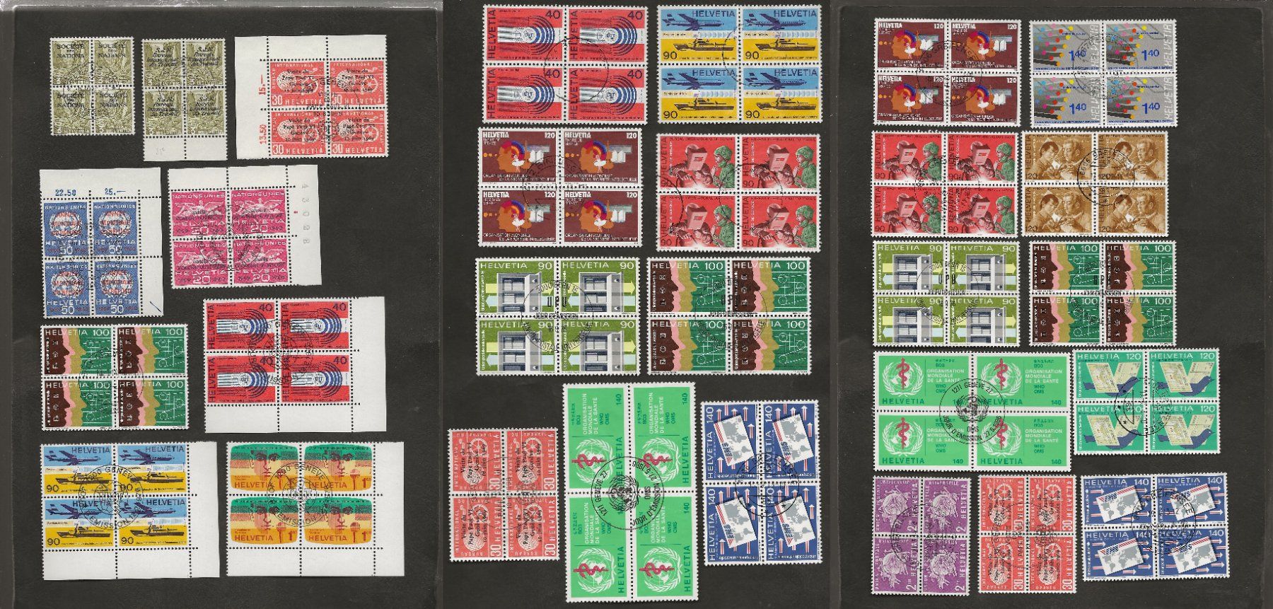 Tous les timbres: Schweiz 29 Viererblock Dienstmarken gestempelt – D'occasion à Au ZH par xelagreb01
