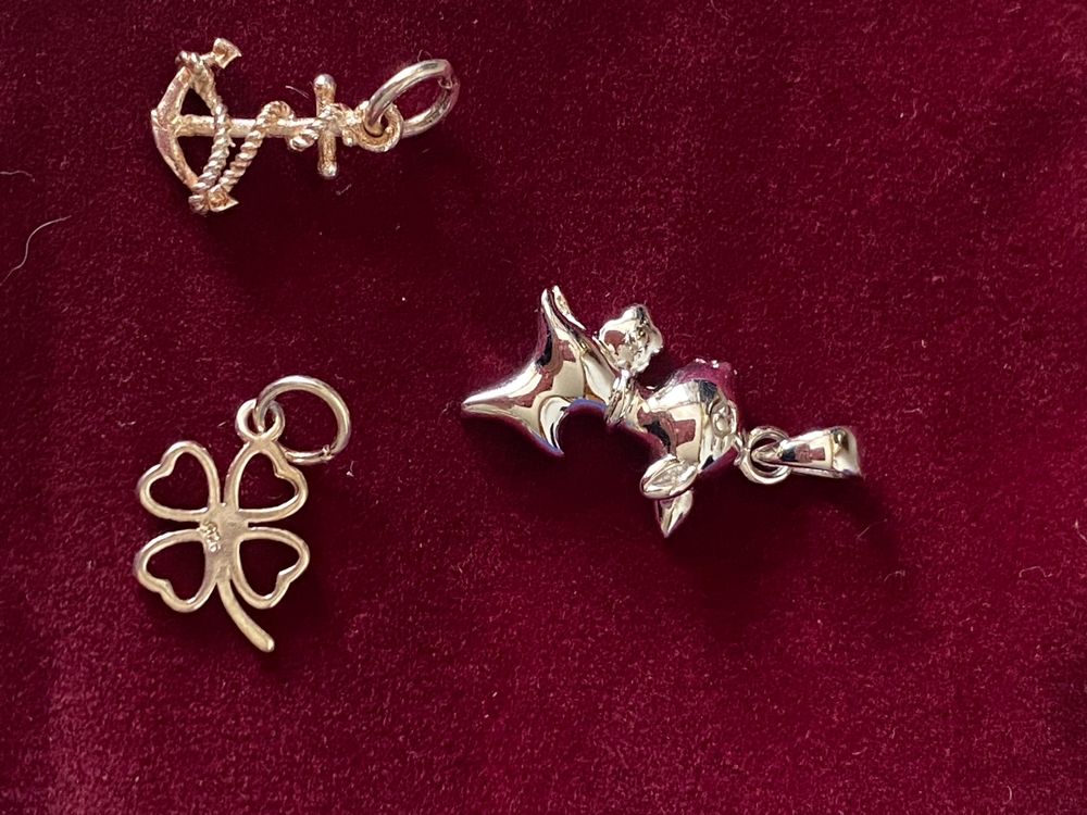 Antike Perlenkette Mit 925 Silber Anhänger Mehrfach Gepunzt (Gebraucht