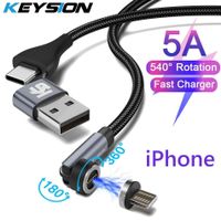2in1 Magnet Kabel KEYSION iPhone USB-C 5A 7pin Schnellladung