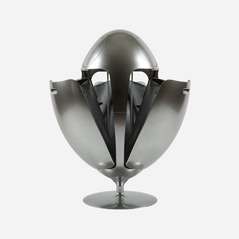Cestini per rifiuti: Mülleimer Ovetto Soldi Design chrom Space Age – Nuovo e nell'imballaggio originale da Zürich venduto da re.naissance 1