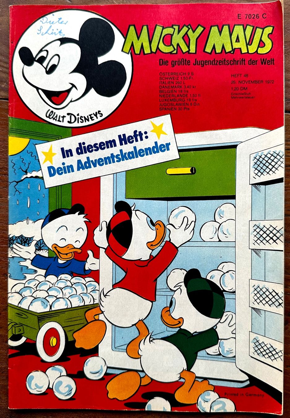 Comics: Micky Maus Nr. 48   25.11.1972, hunderte Comics ab 1.- – Gebraucht aus Seltisberg von quadartswiss