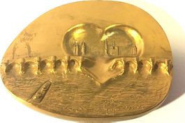 France PARIS PONT NEUF Medaille o.J.(1988) Bronze 458g unz
