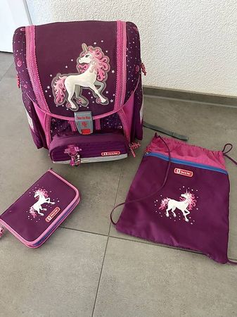 Step by Step Einhorn Schulranzen Set 3-teilig lila/pink T...