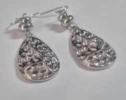 Orecchini pendenti donna argento design floreale nuovo