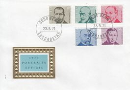 1971 498-502 Portraitmarken Mediziner
