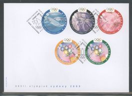 2000, FDC, Olympiade Sydney, mit allen 5 Briefmarken