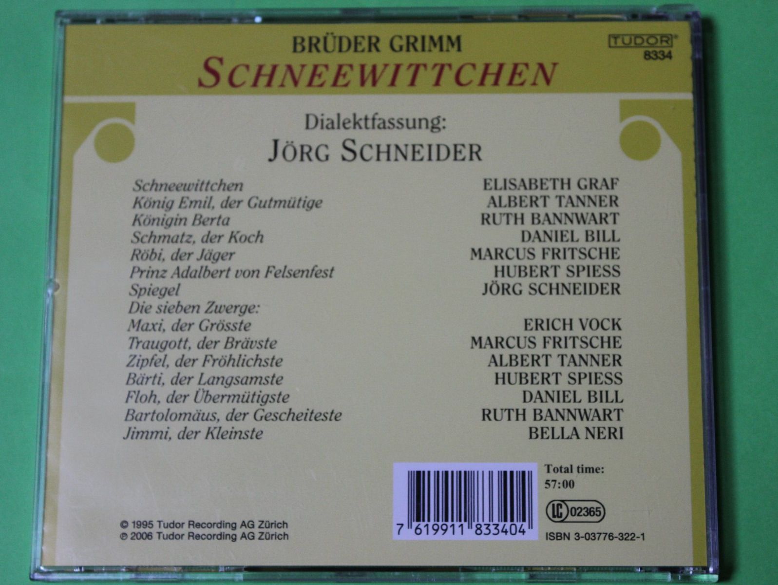 Audiolibri: Schneewittchen (Jörg Schneider, Kasperli) CD TUDOR – Usato da Tübach venduto da JamesStone 2