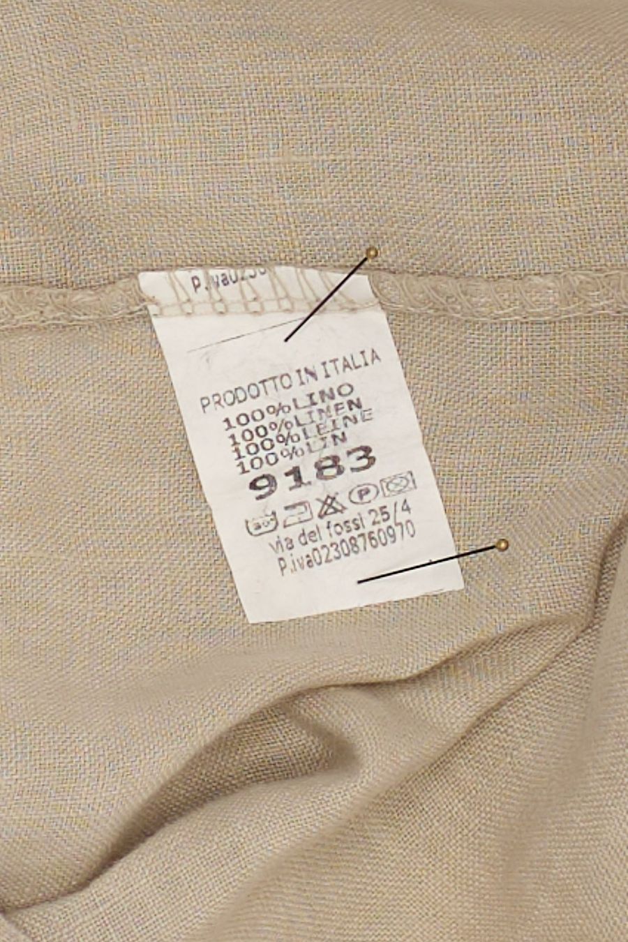 Camicette: Blouse 100% Lin Beige Manches 3/4 T. L – Usato da Fribourg venduto da re-fine 6