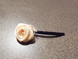 Haarspange Rose, eierschalenweiss