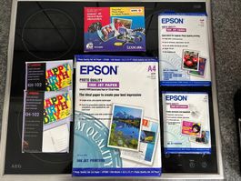 Fotopapier Konvolut Epson und Canon A4 Postkarten