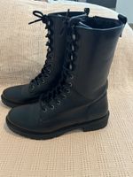 Leder Schnürstiefel Schwarz Gr. 39 , Top 