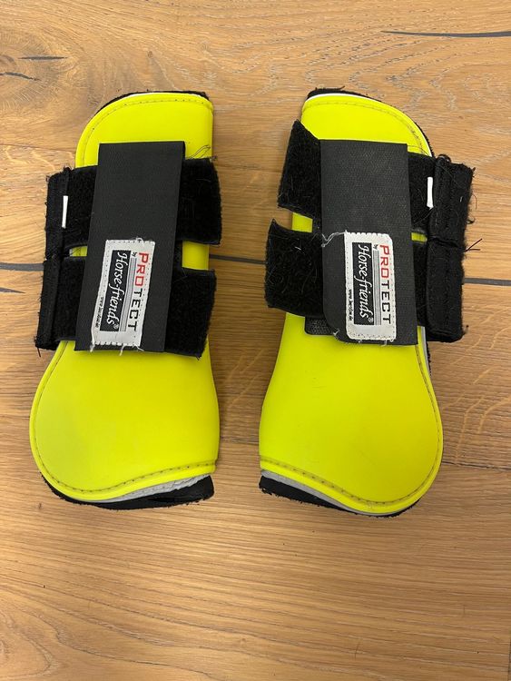 Produktbild von Reflex Gamaschen Pferd, Pferde Reflexartikel Für Mehr Sichtbarkeit & Sicherheit, Gamaschen Ideal Für Wandern & Gelände (Warmblut (Full), Gelb-Schwarz