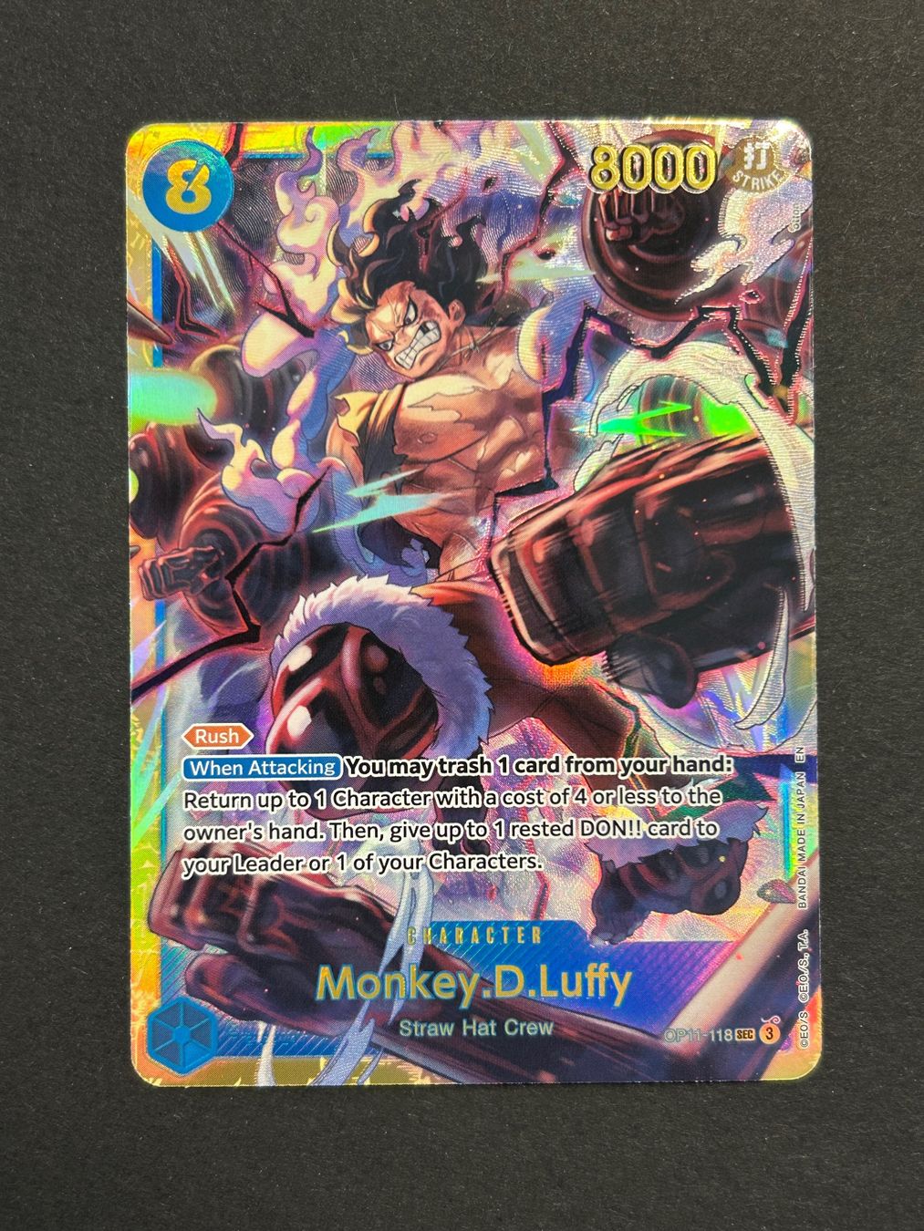 Bandai Carte collezionabili: Monkey D. Luffy SEC OP11-118 One Piece – Usato da Herrliberg venduto da pokehool