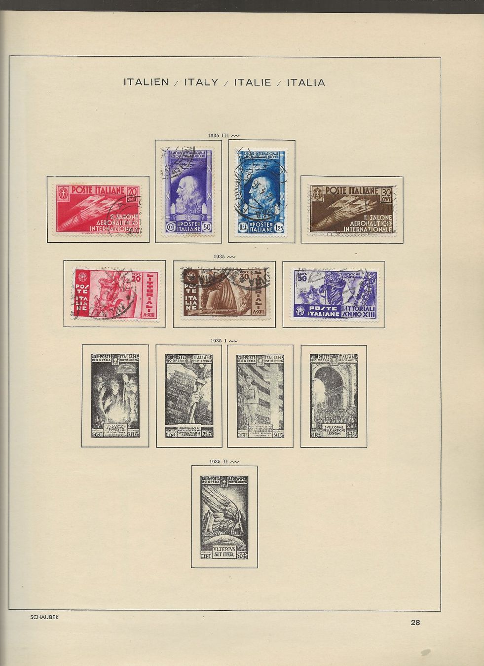 Tutti i francobolli: Marken Italien 1934 bis 1938 – Usato da Au ZH venduto da xelagreb01 3