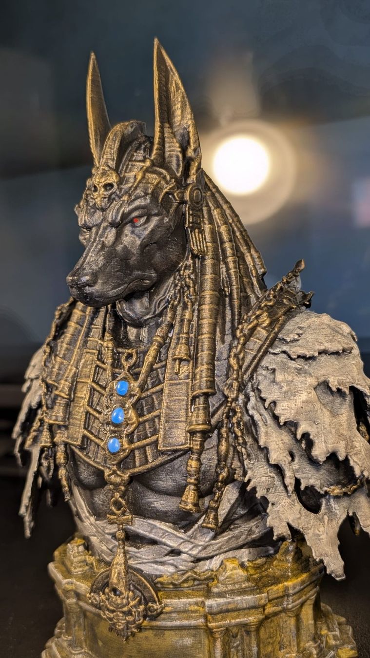 Figurines: Hand Painted Anubis Bust 220mm | Egyptian Guardian | – Neuf (Voir description) à Roveredo GR par 3D_ZAGA 1