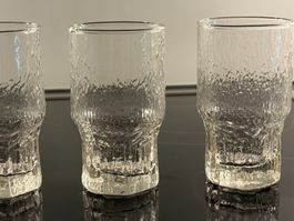 3 Wassergläser farblos Sarpaneva Iittala "Aslak" Finnland