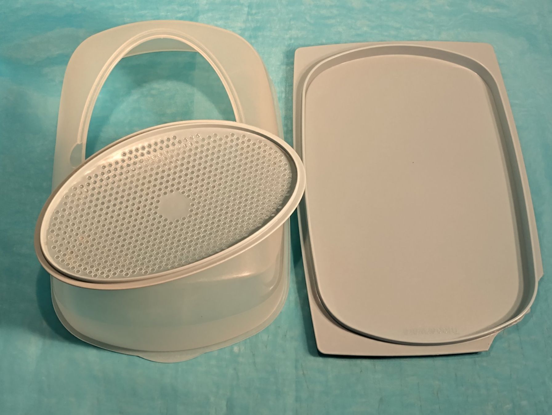 Tupperware Contenitori & Simili: Tupperware Behälter für Käse, gross, hellblau, mit Rost – Usato da Bellach venduto da JingleCherry 6