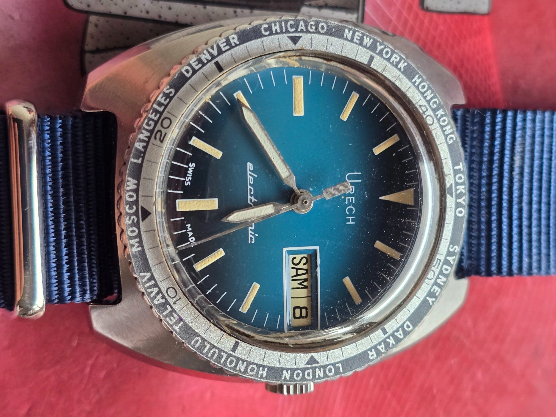 Uhren: 324 Urech Electronic  Day Date Worldtimer Wunderschoen – Gebraucht aus Muri AG von Corredor 1