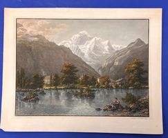 Interlaken Radierung Stich  J.J. Meier - Zollinger 1861