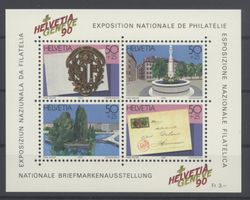1990, Gedenkblock, Helvetia Geneve 90 **
