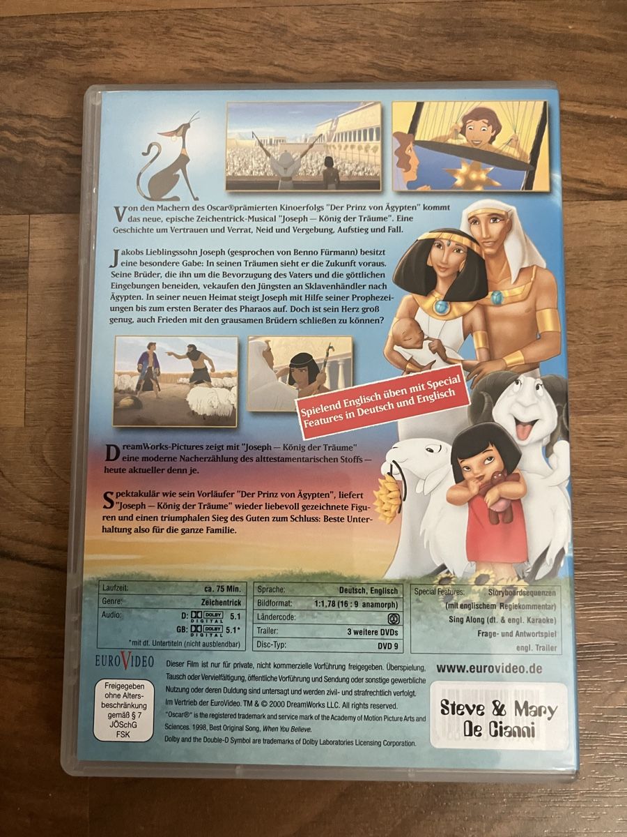 Alle DVDs: Joseph – Neu (gemäss Beschreibung) aus Bözberg von Sape9192 1