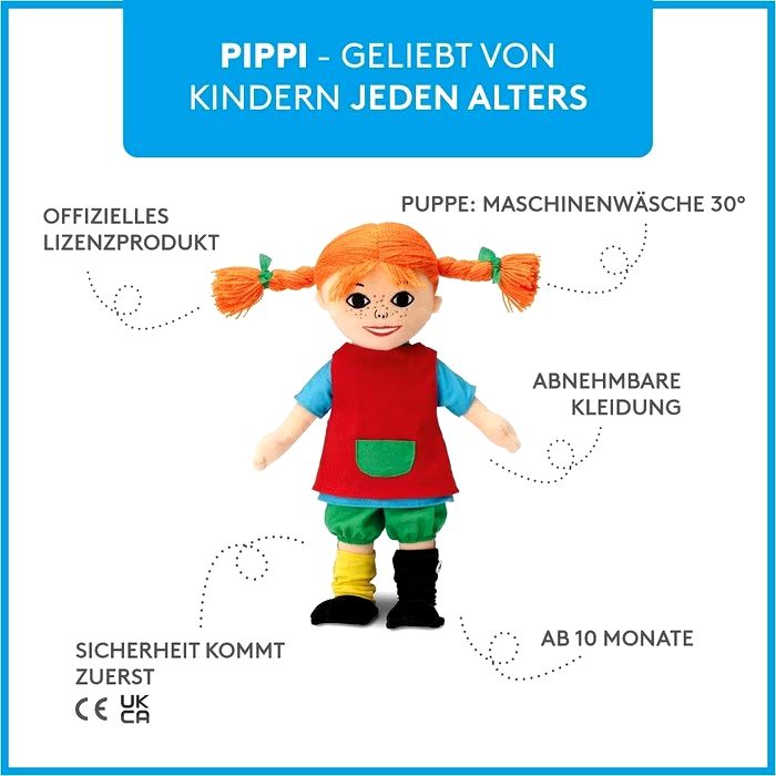 Bambole: Pippi Langstrumpf Plüsch-Puppe – Usato da Zürich venduto da Kris8050 7