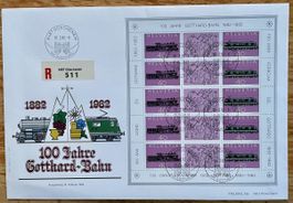 CH Brief “100 Jahre Gotthard-Bahn”, 18.2.1982, s.Abbildung