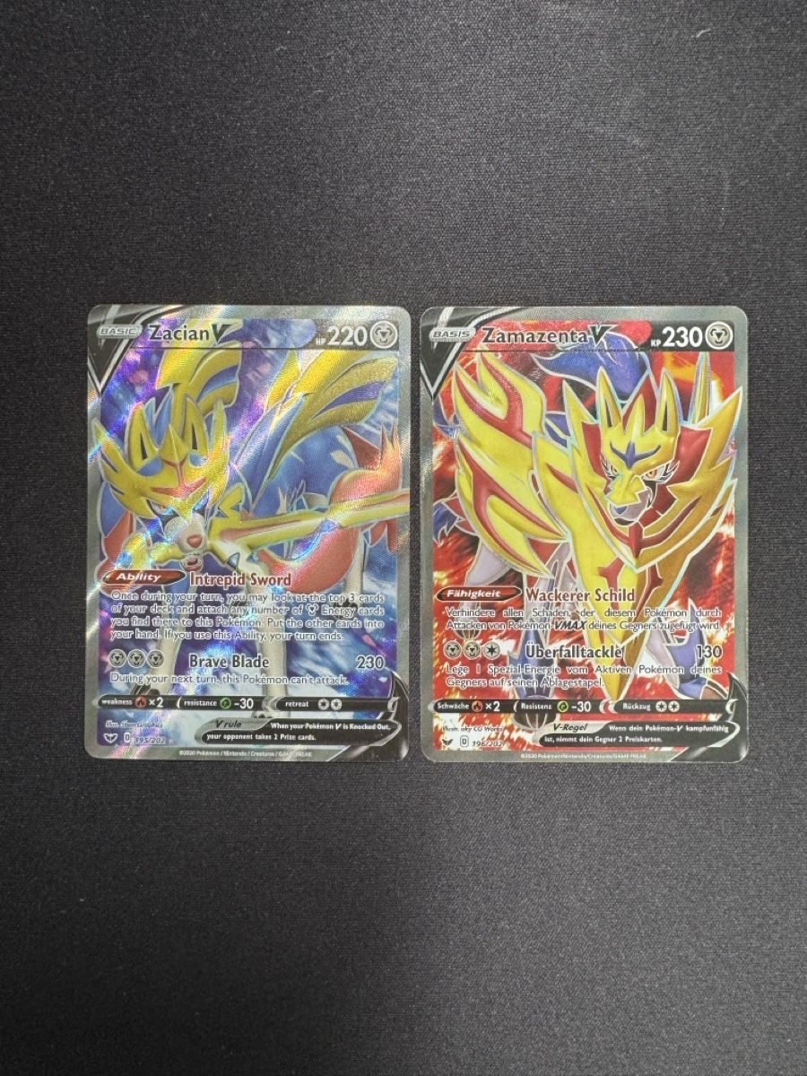 Pokémon Sammelbilder & Trading cards: Zacian & Zamazenta V EN & DE - Excellent – Gebraucht aus Horgen von ric_tz6s